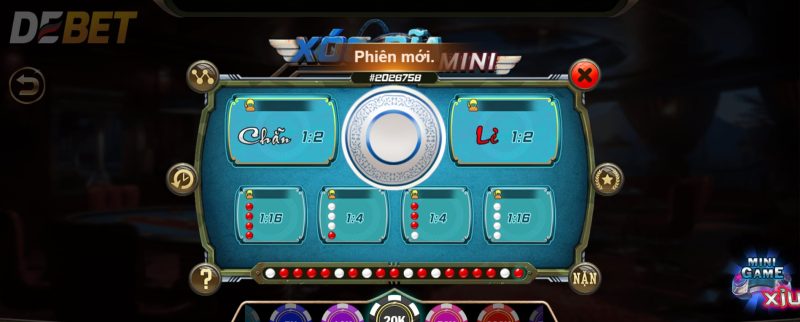 Mini game Xóc đĩa tại Debet